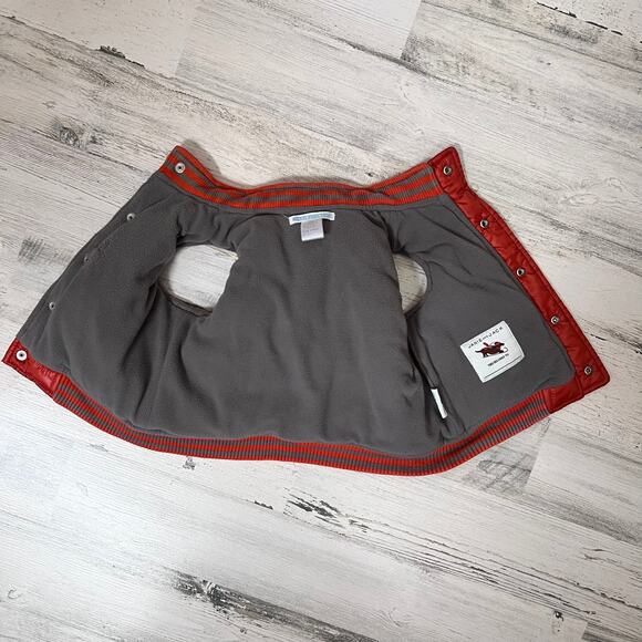 Janie and Jack Vest Baby Boys 3-6M Orange Fleece Lined Puffer Snap Front Pockets - Picture 5 of 7